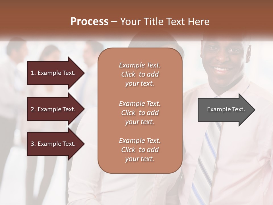 A Man And A Woman Standing Together In Front Of A Group Of People PowerPoint Template