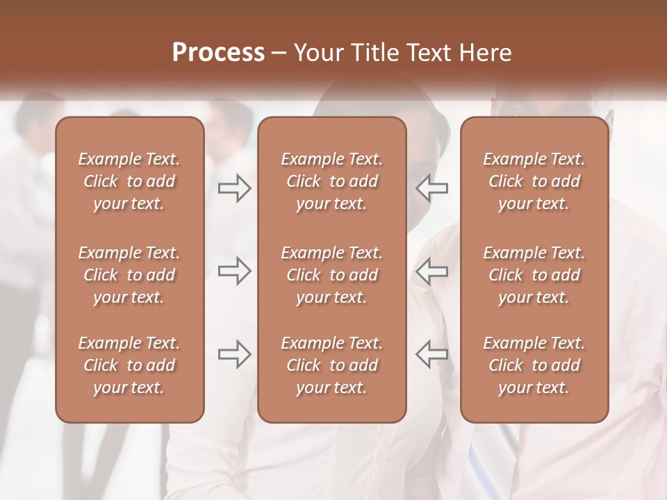 A Man And A Woman Standing Together In Front Of A Group Of People PowerPoint Template