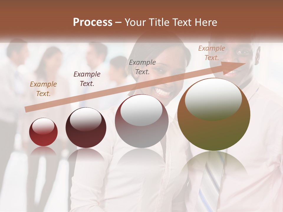 A Man And A Woman Standing Together In Front Of A Group Of People PowerPoint Template