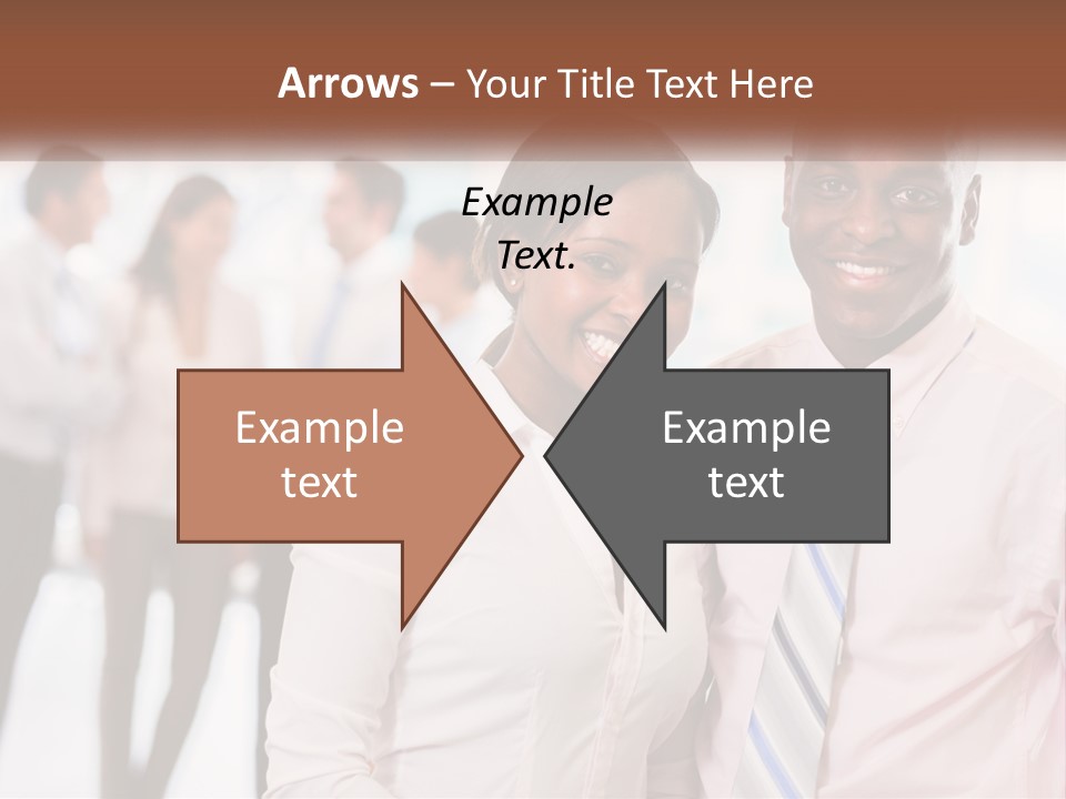 A Man And A Woman Standing Together In Front Of A Group Of People PowerPoint Template