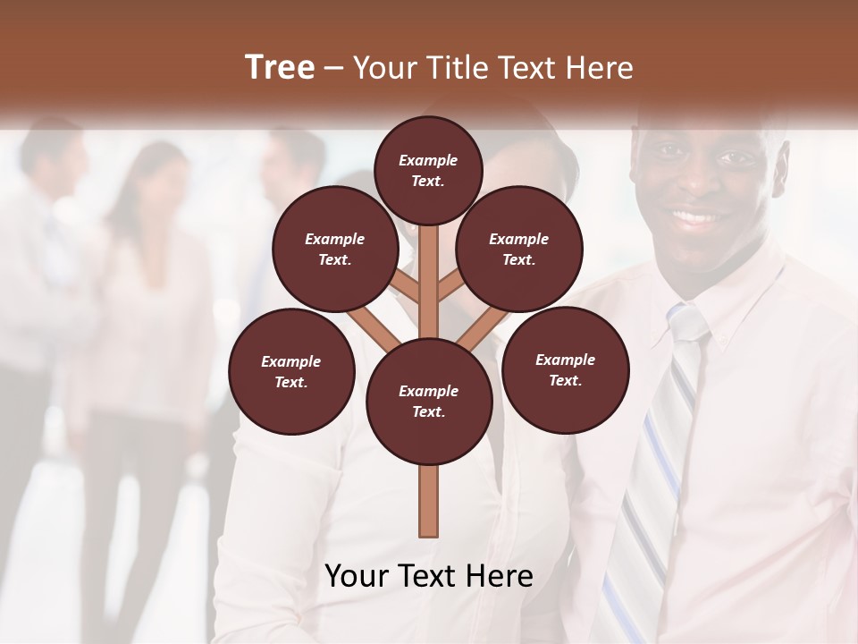 A Man And A Woman Standing Together In Front Of A Group Of People PowerPoint Template