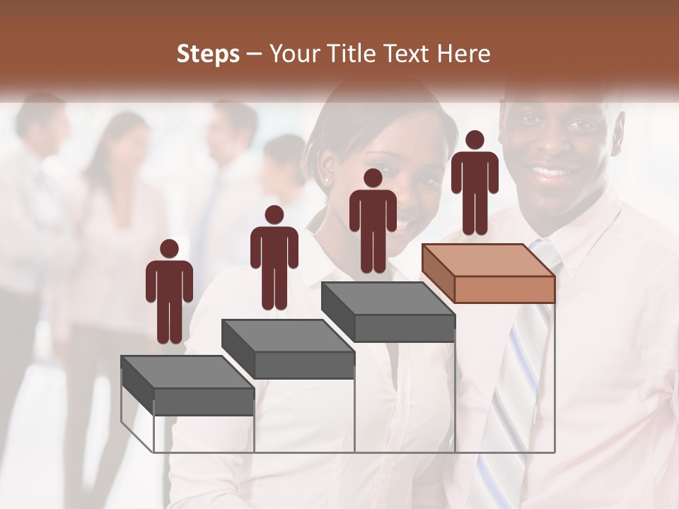 A Man And A Woman Standing Together In Front Of A Group Of People PowerPoint Template