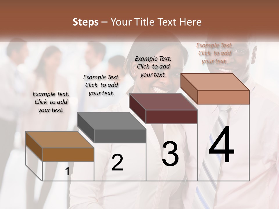 A Man And A Woman Standing Together In Front Of A Group Of People PowerPoint Template