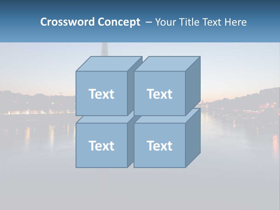 The Eiffel Tower Is Lit Up At Night PowerPoint Template