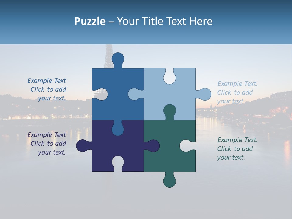 The Eiffel Tower Is Lit Up At Night PowerPoint Template