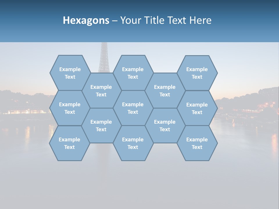 The Eiffel Tower Is Lit Up At Night PowerPoint Template