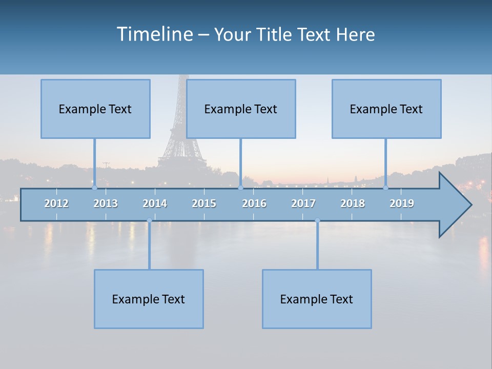The Eiffel Tower Is Lit Up At Night PowerPoint Template