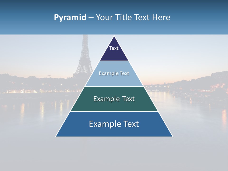The Eiffel Tower Is Lit Up At Night PowerPoint Template