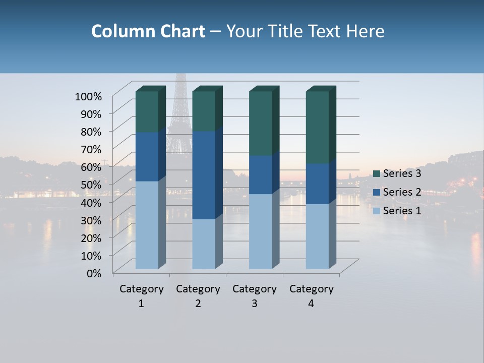 The Eiffel Tower Is Lit Up At Night PowerPoint Template