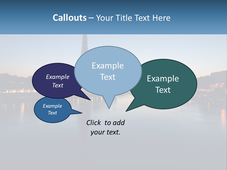 The Eiffel Tower Is Lit Up At Night PowerPoint Template