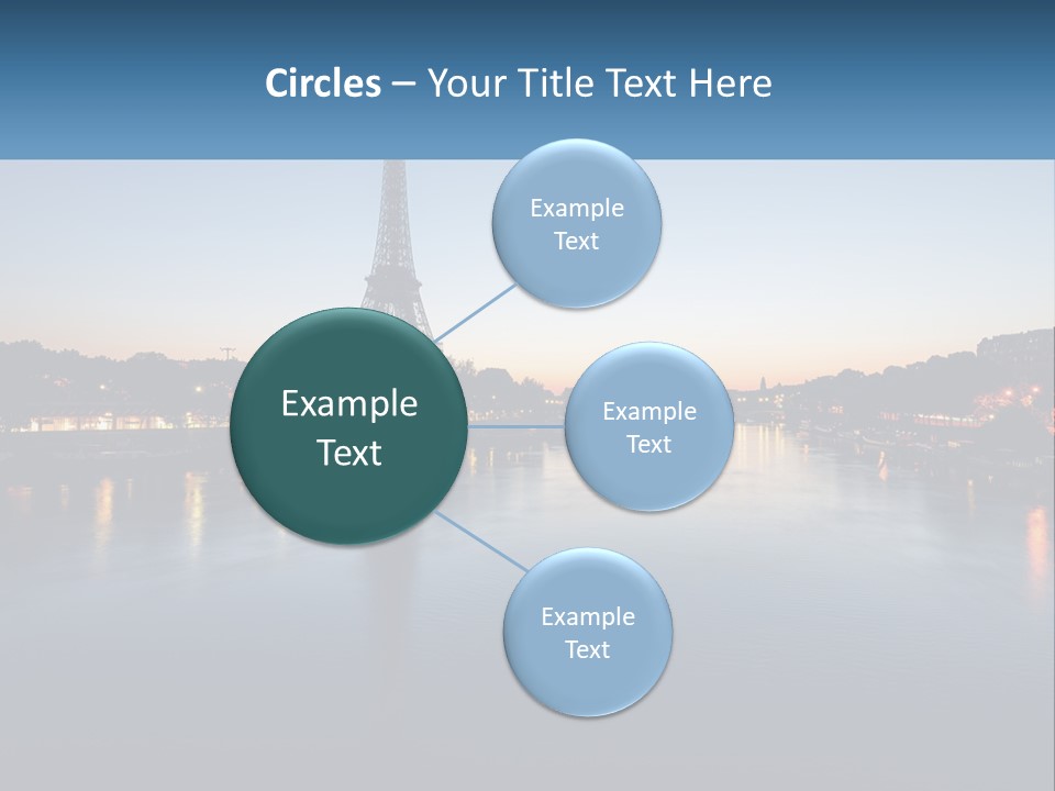 The Eiffel Tower Is Lit Up At Night PowerPoint Template