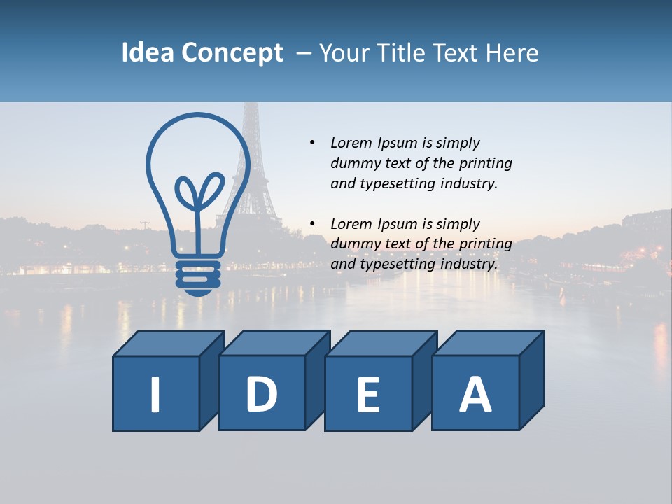 The Eiffel Tower Is Lit Up At Night PowerPoint Template