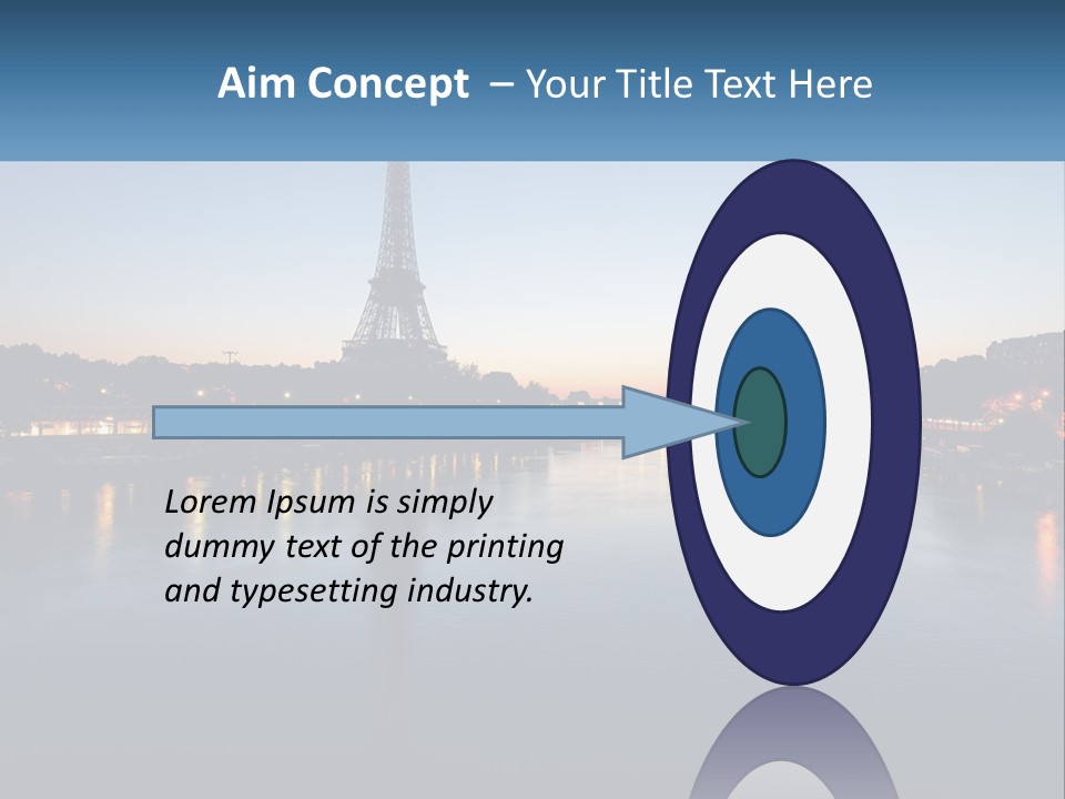 The Eiffel Tower Is Lit Up At Night PowerPoint Template