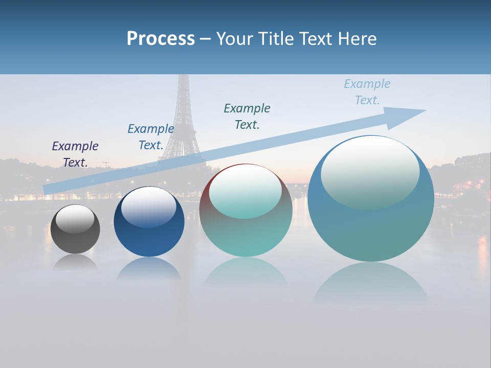 The Eiffel Tower Is Lit Up At Night PowerPoint Template