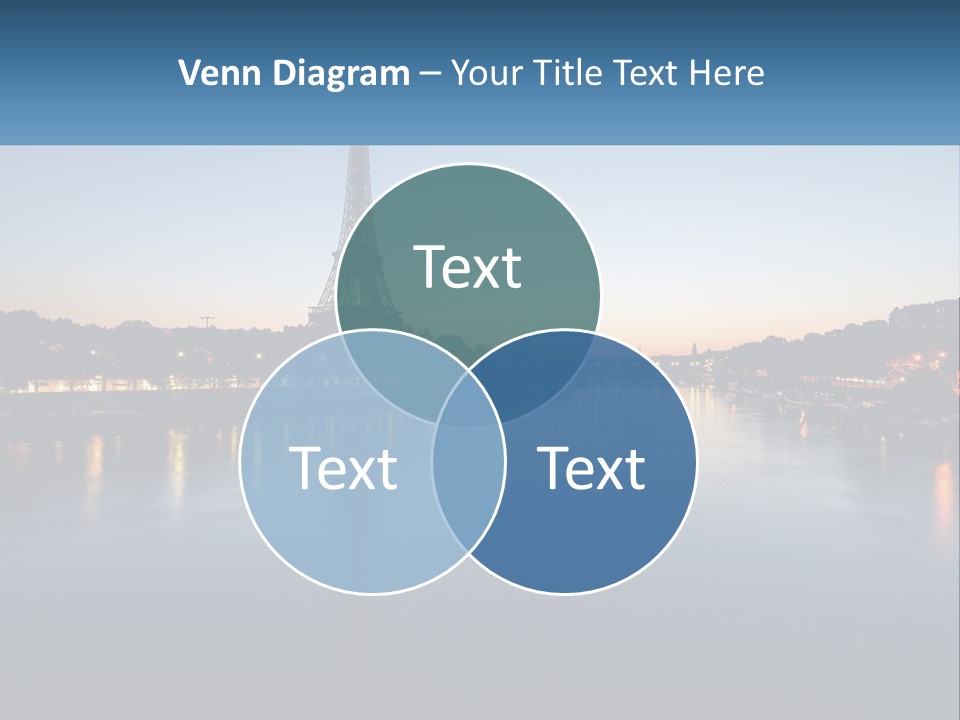 The Eiffel Tower Is Lit Up At Night PowerPoint Template