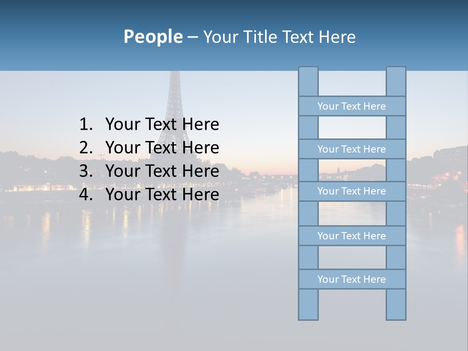 The Eiffel Tower Is Lit Up At Night PowerPoint Template
