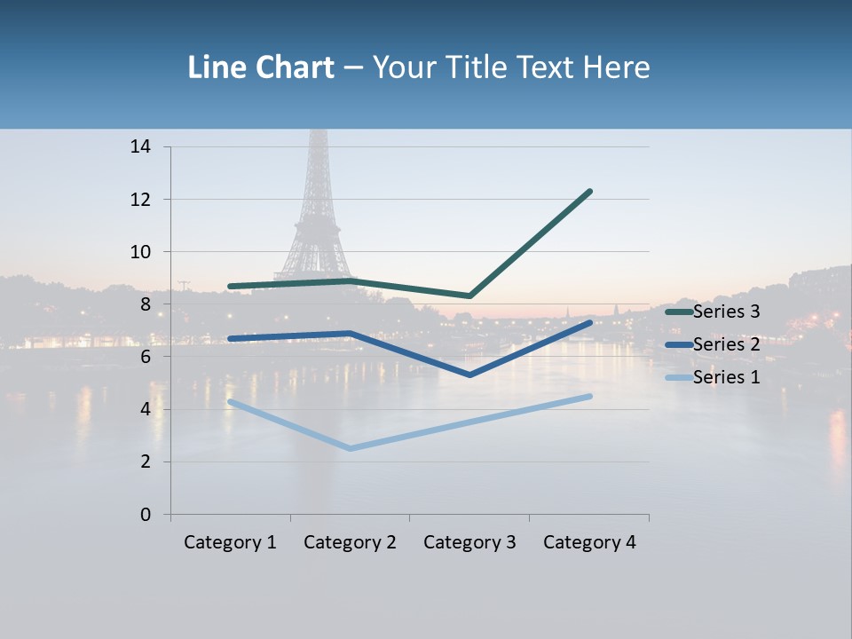 The Eiffel Tower Is Lit Up At Night PowerPoint Template