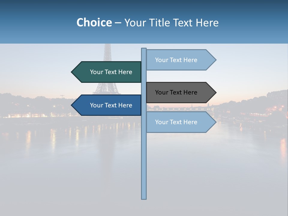 The Eiffel Tower Is Lit Up At Night PowerPoint Template