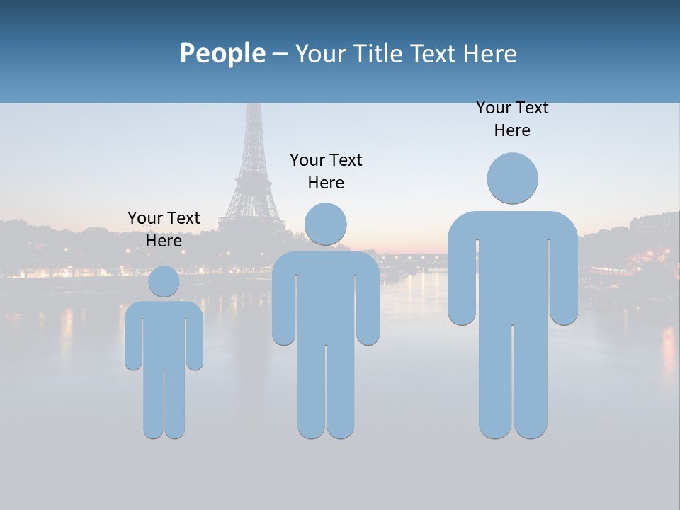 The Eiffel Tower Is Lit Up At Night PowerPoint Template