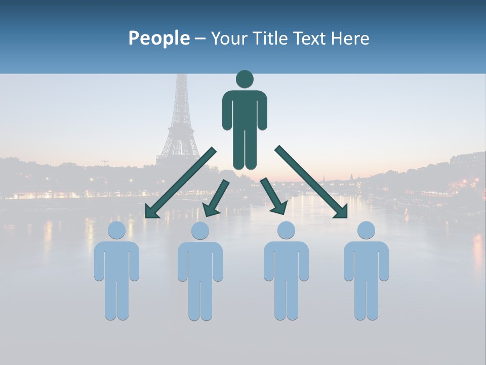 The Eiffel Tower Is Lit Up At Night PowerPoint Template