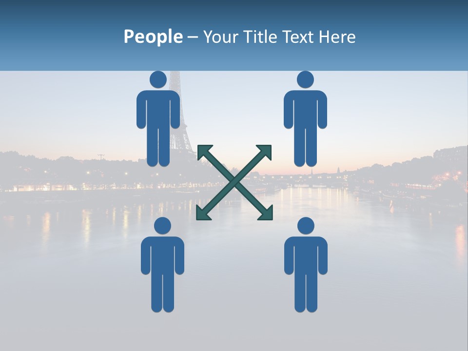 The Eiffel Tower Is Lit Up At Night PowerPoint Template