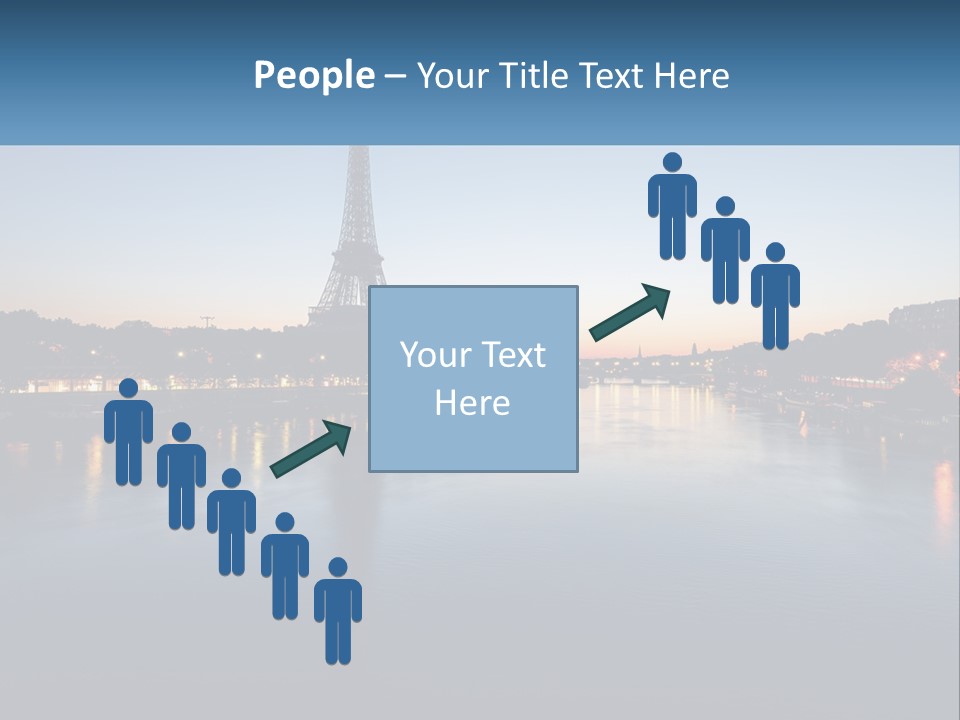 The Eiffel Tower Is Lit Up At Night PowerPoint Template