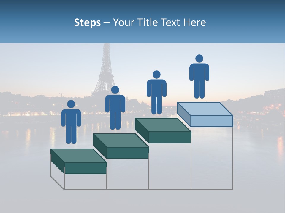 The Eiffel Tower Is Lit Up At Night PowerPoint Template
