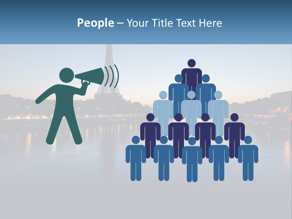 The Eiffel Tower Is Lit Up At Night PowerPoint Template