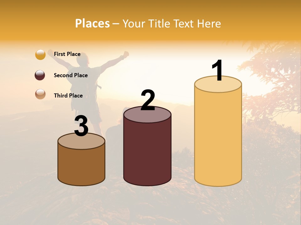 A Man And A Woman Sitting On Top Of A Mountain PowerPoint Template