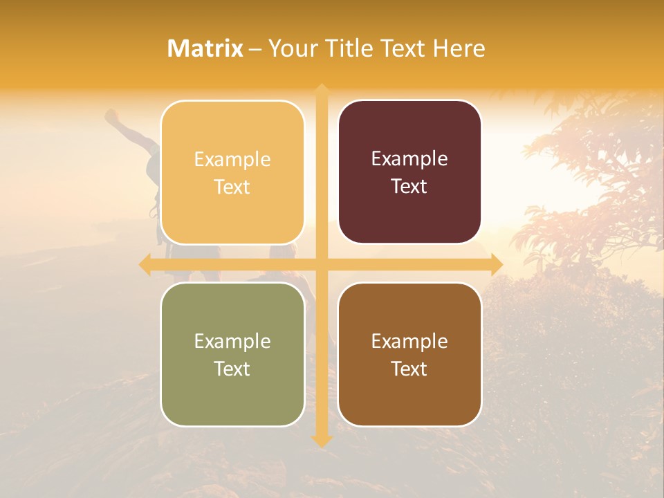 A Man And A Woman Sitting On Top Of A Mountain PowerPoint Template