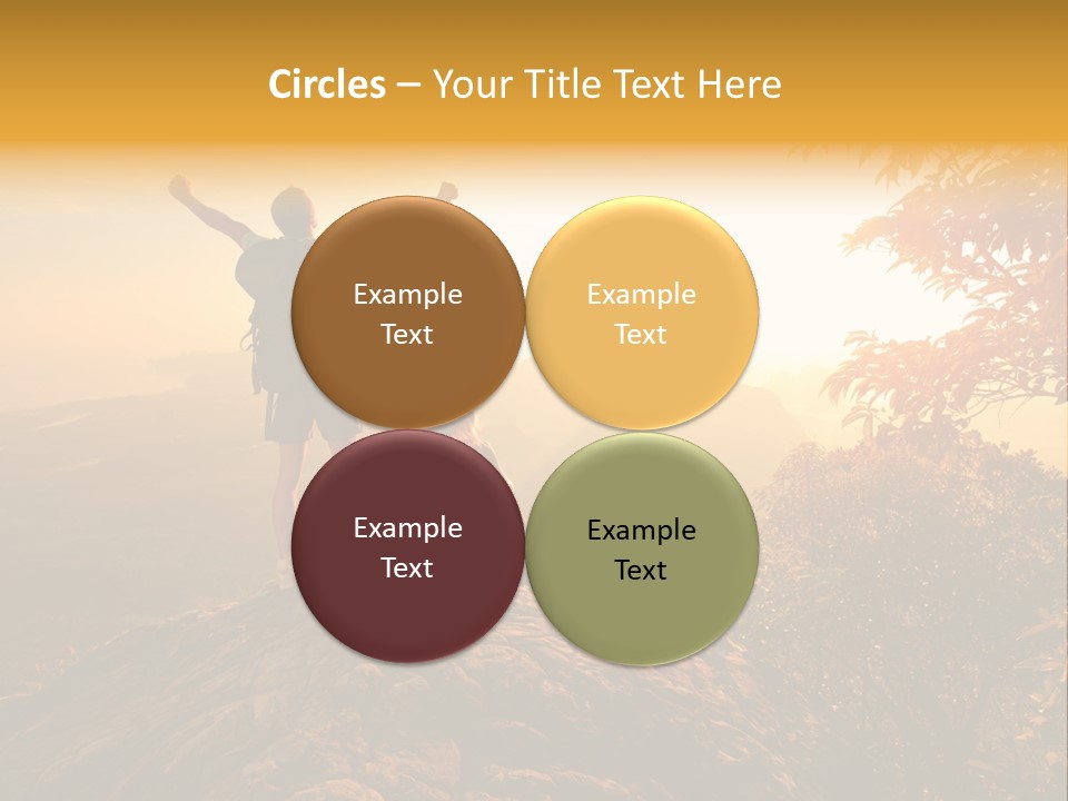 A Man And A Woman Sitting On Top Of A Mountain PowerPoint Template