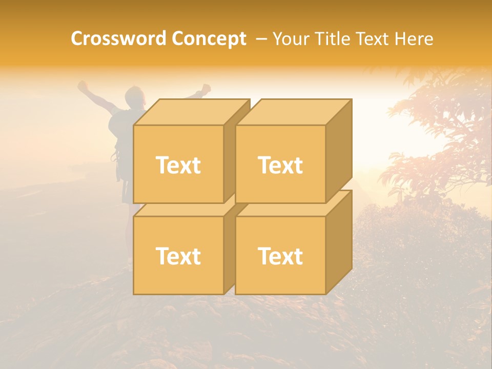 A Man And A Woman Sitting On Top Of A Mountain PowerPoint Template