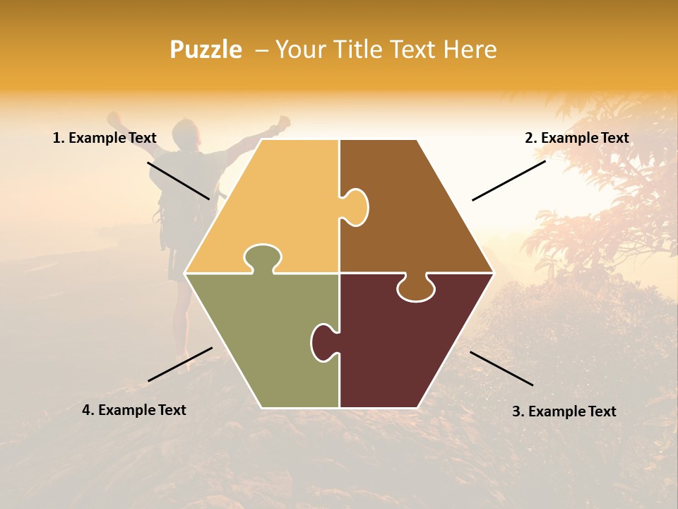 A Man And A Woman Sitting On Top Of A Mountain PowerPoint Template