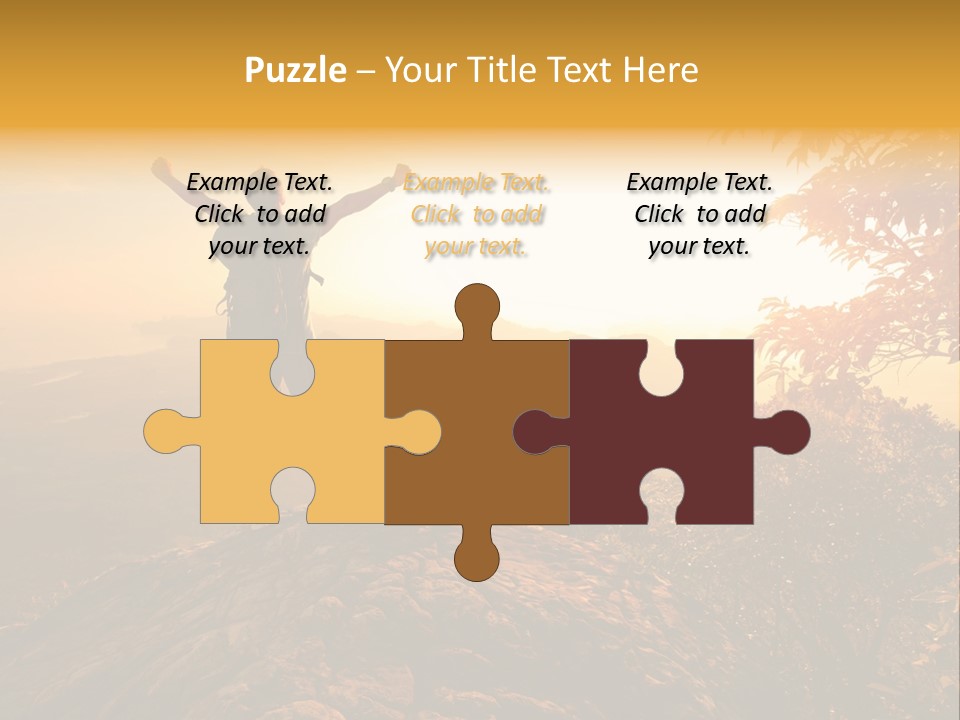 A Man And A Woman Sitting On Top Of A Mountain PowerPoint Template