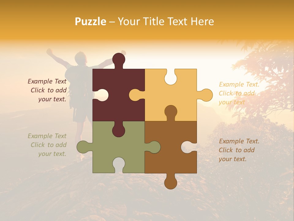 A Man And A Woman Sitting On Top Of A Mountain PowerPoint Template