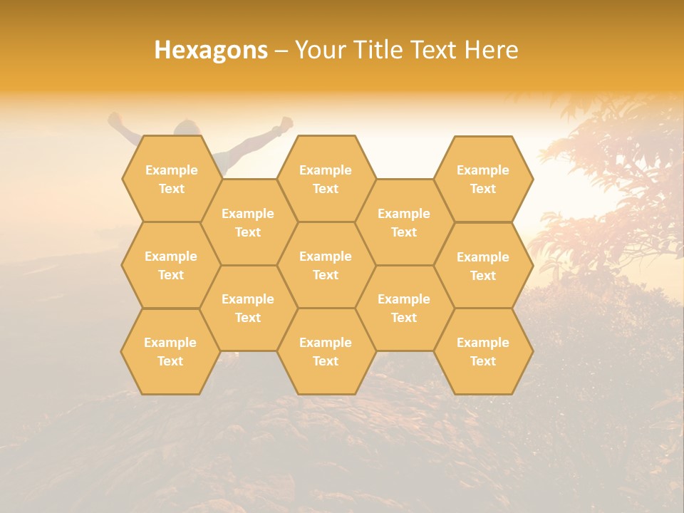 A Man And A Woman Sitting On Top Of A Mountain PowerPoint Template