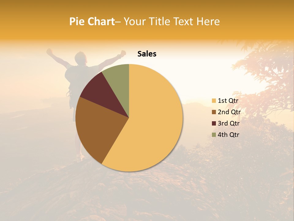 A Man And A Woman Sitting On Top Of A Mountain PowerPoint Template