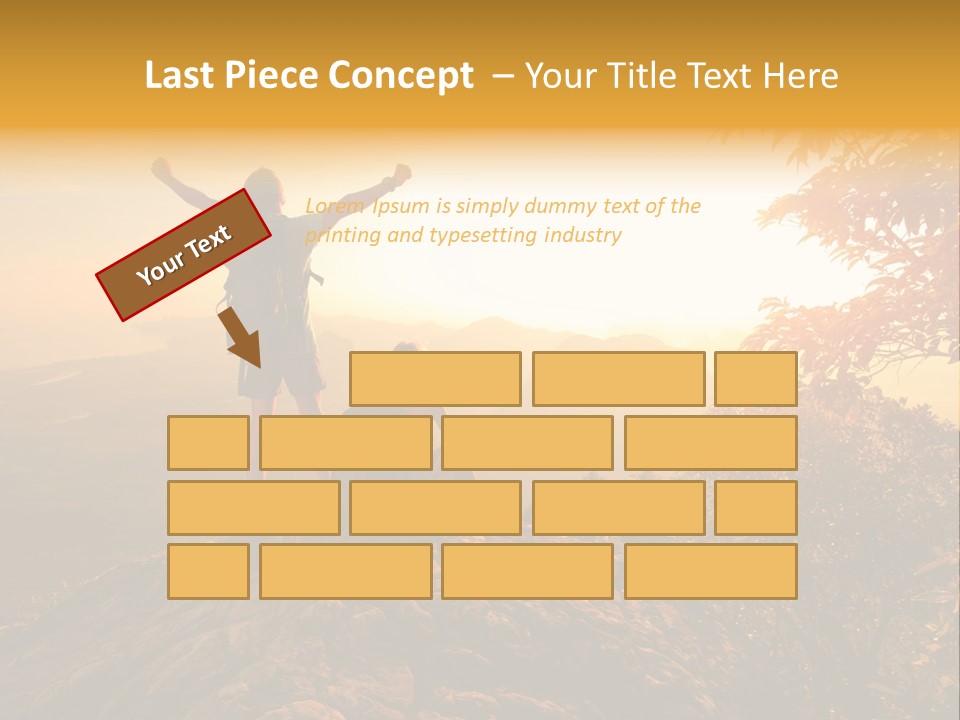 A Man And A Woman Sitting On Top Of A Mountain PowerPoint Template