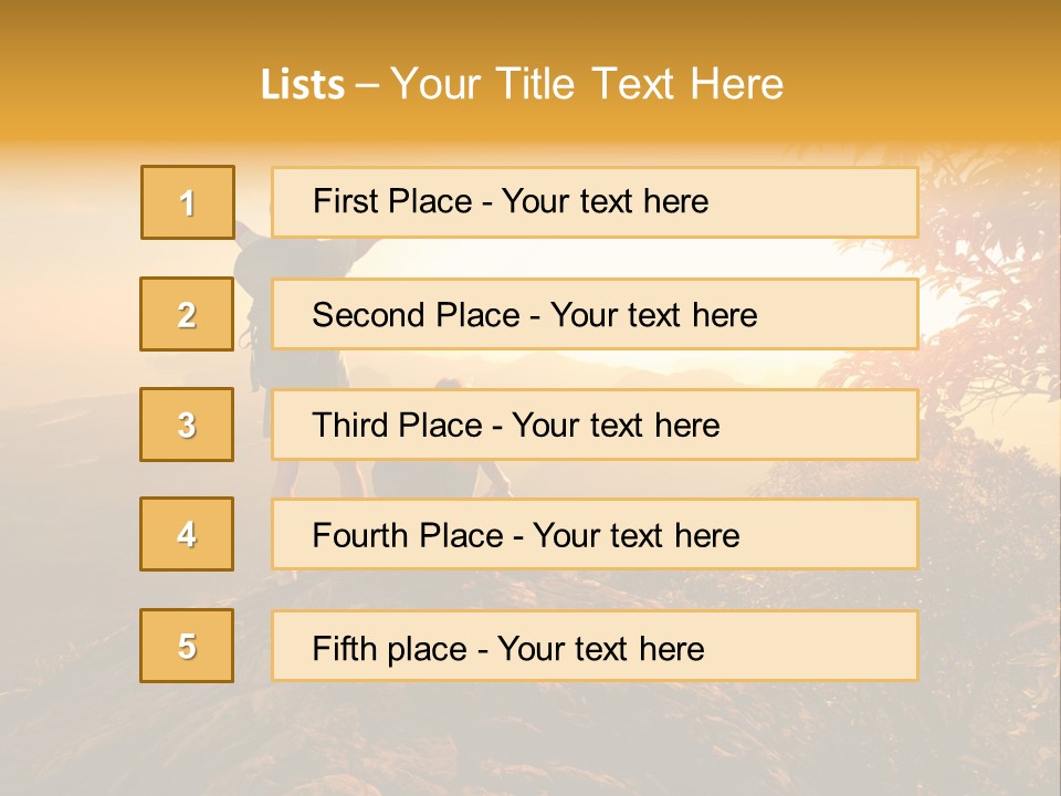 A Man And A Woman Sitting On Top Of A Mountain PowerPoint Template