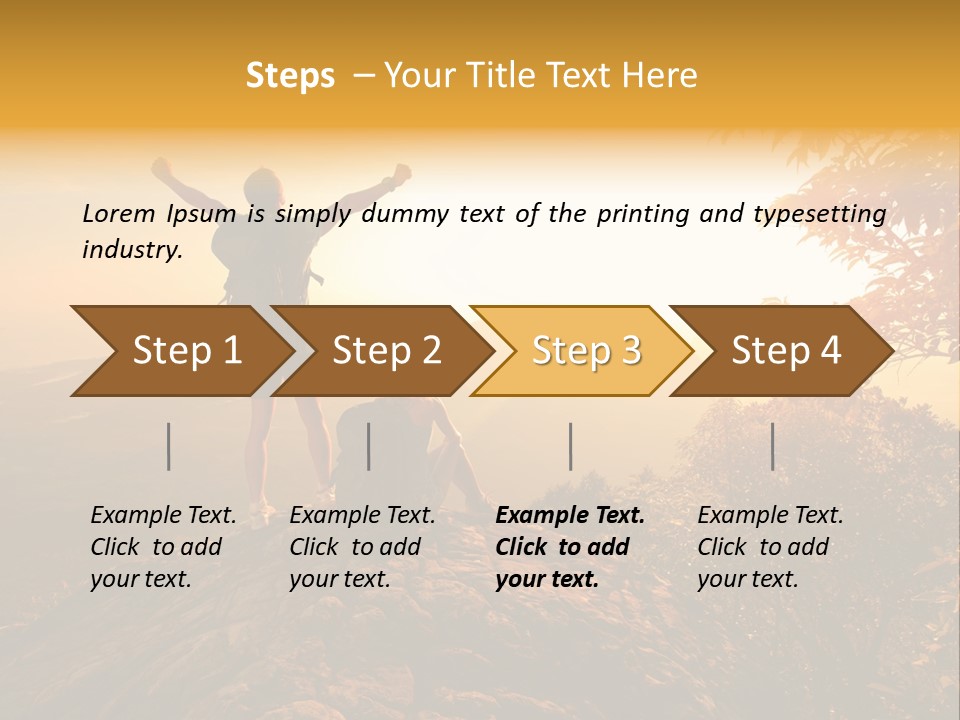A Man And A Woman Sitting On Top Of A Mountain PowerPoint Template
