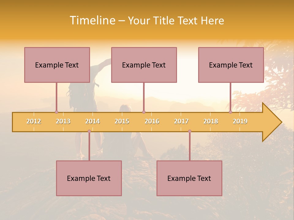 A Man And A Woman Sitting On Top Of A Mountain PowerPoint Template