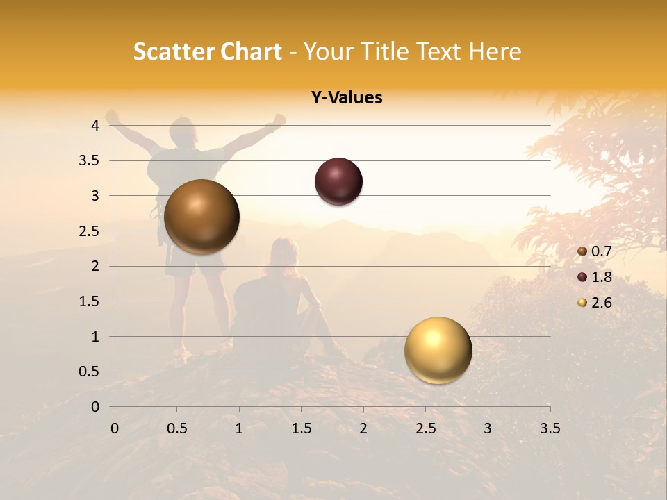 A Man And A Woman Sitting On Top Of A Mountain PowerPoint Template