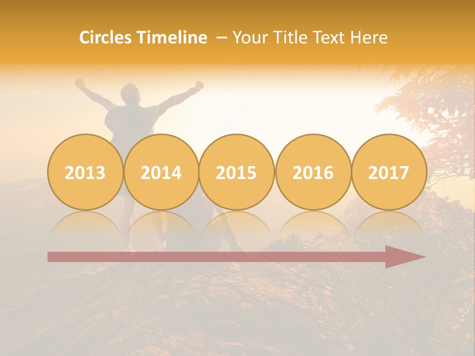 A Man And A Woman Sitting On Top Of A Mountain PowerPoint Template