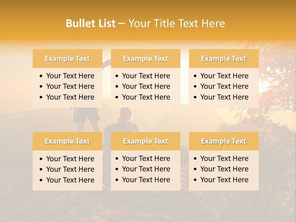 A Man And A Woman Sitting On Top Of A Mountain PowerPoint Template