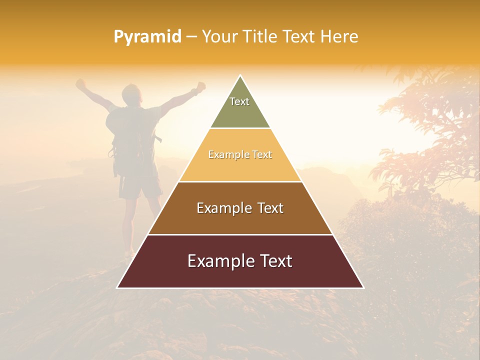 A Man And A Woman Sitting On Top Of A Mountain PowerPoint Template