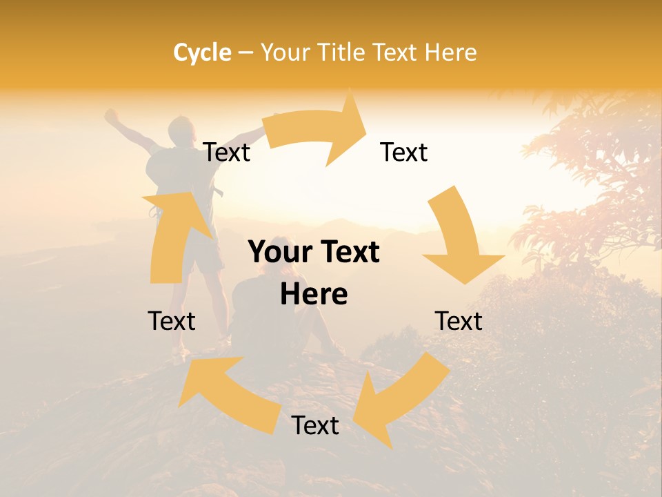 A Man And A Woman Sitting On Top Of A Mountain PowerPoint Template