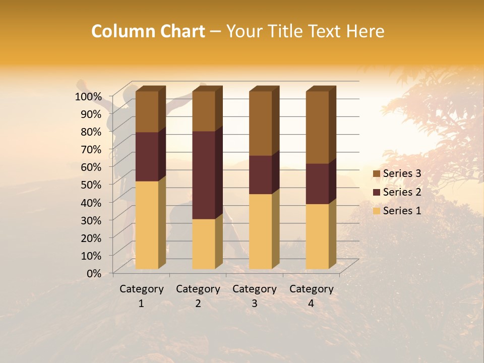 A Man And A Woman Sitting On Top Of A Mountain PowerPoint Template
