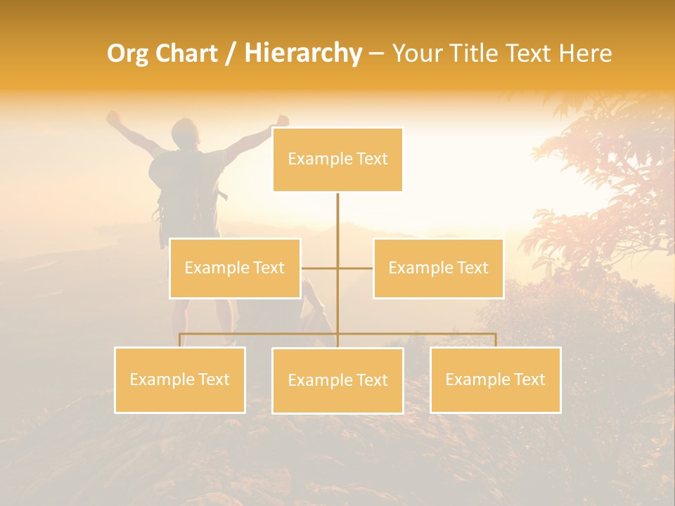 A Man And A Woman Sitting On Top Of A Mountain PowerPoint Template