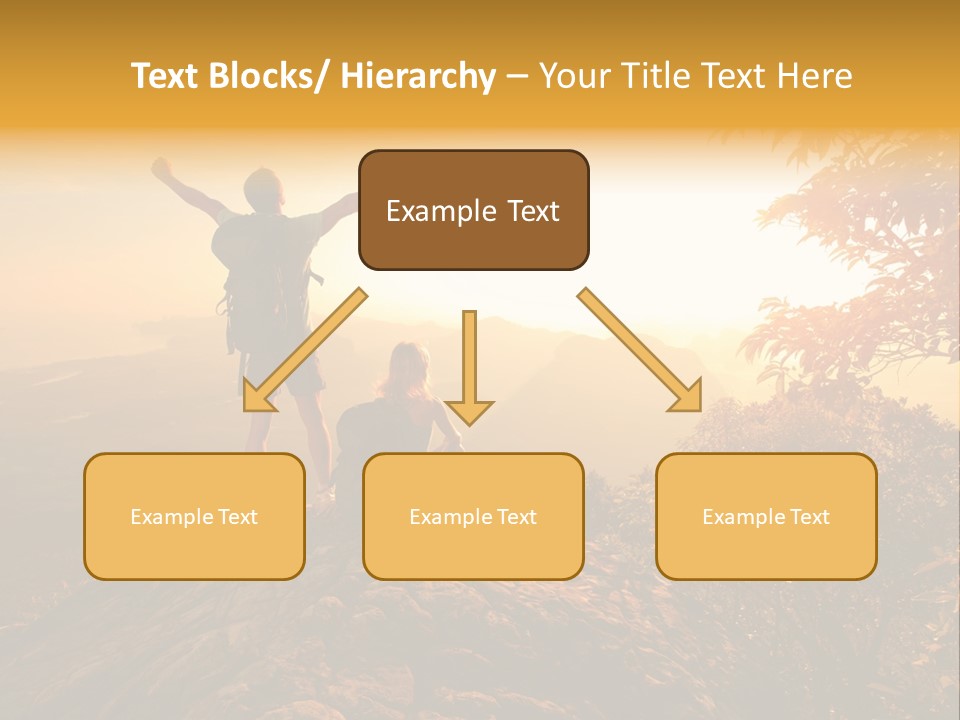 A Man And A Woman Sitting On Top Of A Mountain PowerPoint Template