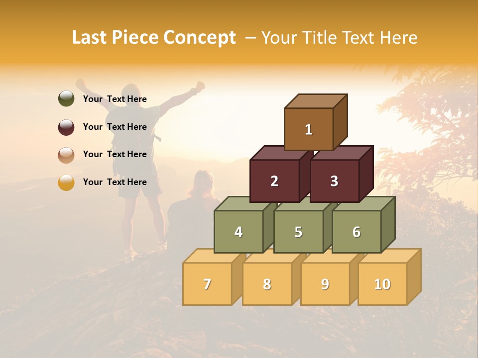 A Man And A Woman Sitting On Top Of A Mountain PowerPoint Template